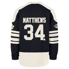Auston Matthews Toronto Maple Leafs '47 Player Name & Number Sweep Check Eternal Lacer Sweatshirt - Navy | 47 brand Lifestyle