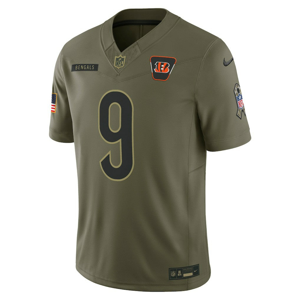 Joe Burrow Cincinnati Bengals 2025 Salute to Service Limited Jersey - Olive - Nike