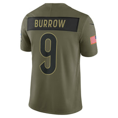 Joe Burrow Cincinnati Bengals 2025 Salute to Service Limited Jersey - Olive - Nike