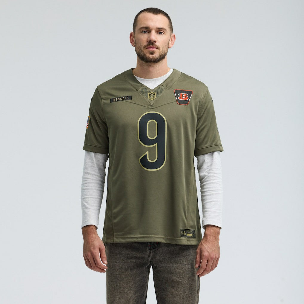 Joe Burrow Cincinnati Bengals 2025 Salute to Service Limited Jersey - Olive - Nike