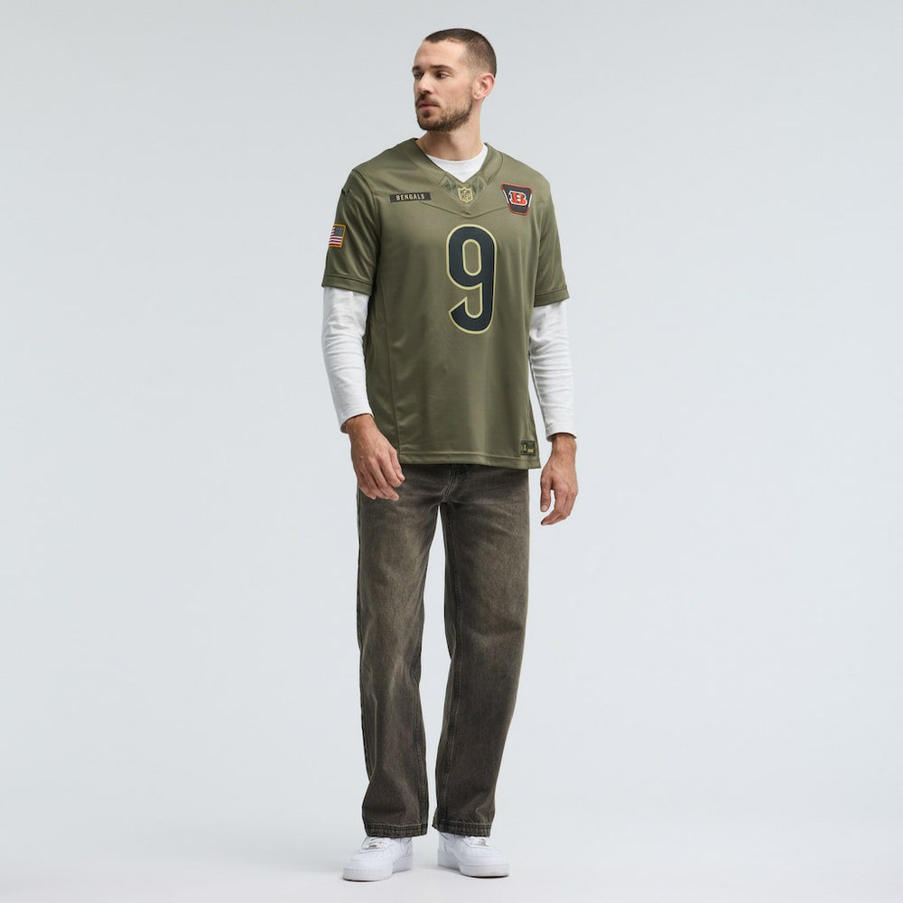 Joe Burrow Cincinnati Bengals 2025 Salute to Service Limited Jersey - Olive - Nike