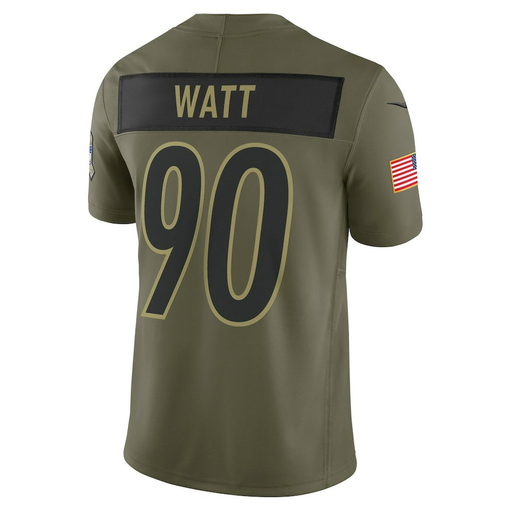 T.J. Watt Pittsburgh Steelers 2025 Salute to Service Limited Jersey - Olive - Nike