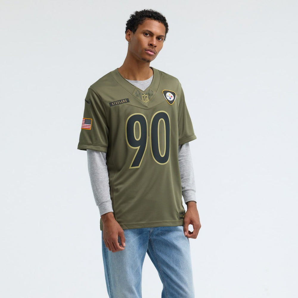 T.J. Watt Pittsburgh Steelers 2025 Salute to Service Limited Jersey - Olive - Nike