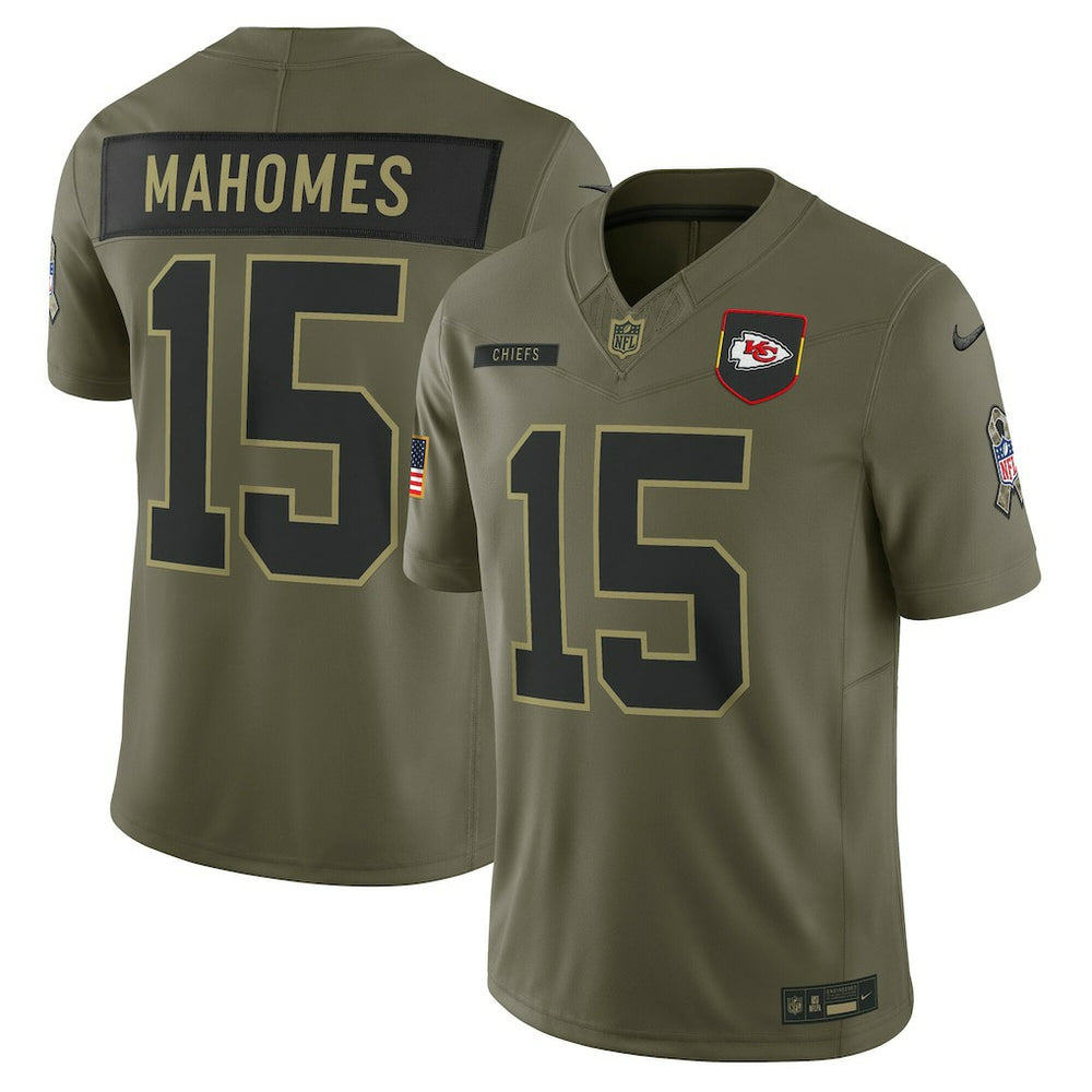 Patrick Mahomes Kansas City Chiefs 2025 Salute to Service Limited Jersey - Olive - Nike