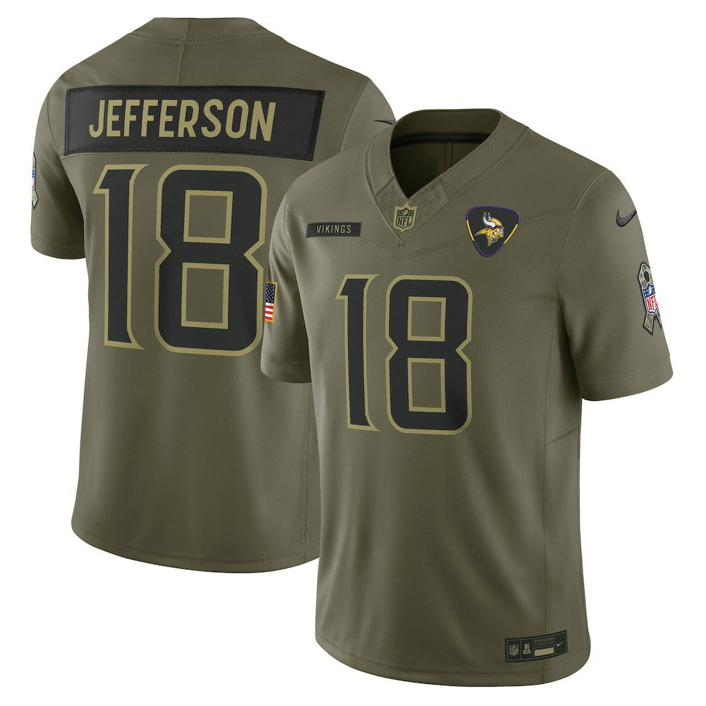 Justin Jefferson Minnesota Vikings 2025 Salute to Service Limited Jersey - Olive - Nike