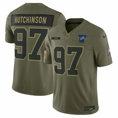 Aidan Hutchinson Detroit Lions 2025 Salute to Service Limited Jersey - Olive - Nike