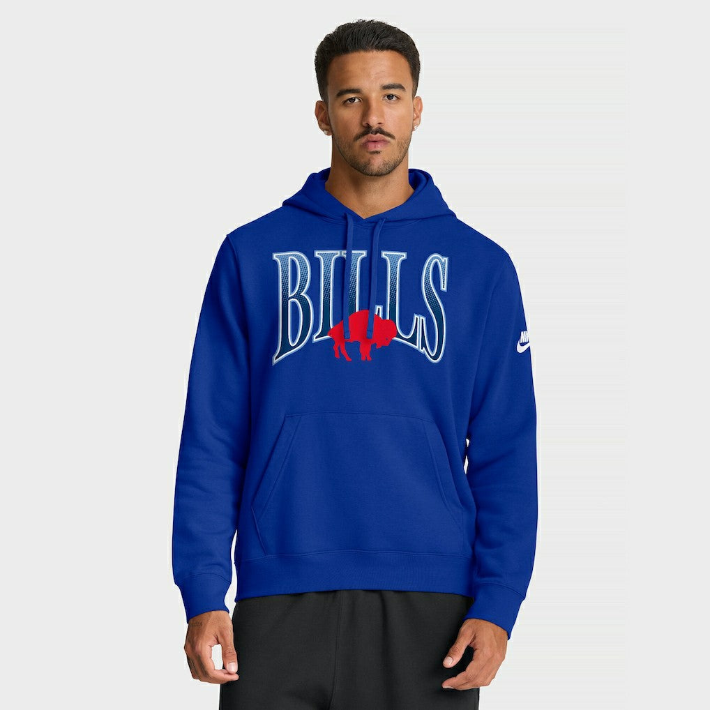 Buffalo Bills Full Blitz Club Fleece Pullover Hoodie - Royal - Nike