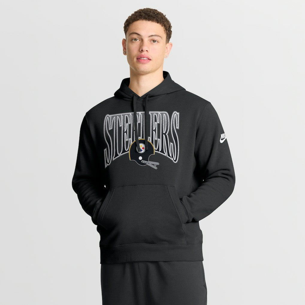 Pittsburgh Steelers Full Blitz Club Fleece Pullover Hoodie - Black - Nike