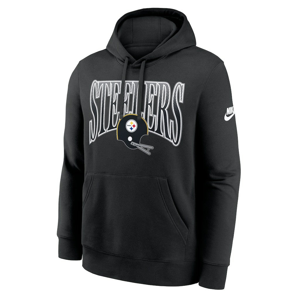 Pittsburgh Steelers Full Blitz Club Fleece Pullover Hoodie - Black - Nike