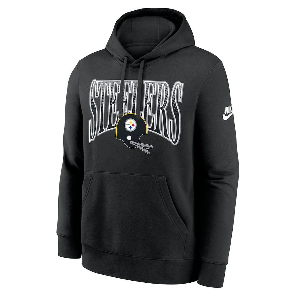 Pittsburgh Steelers Full Blitz Club Fleece Pullover Hoodie - Black - Nike