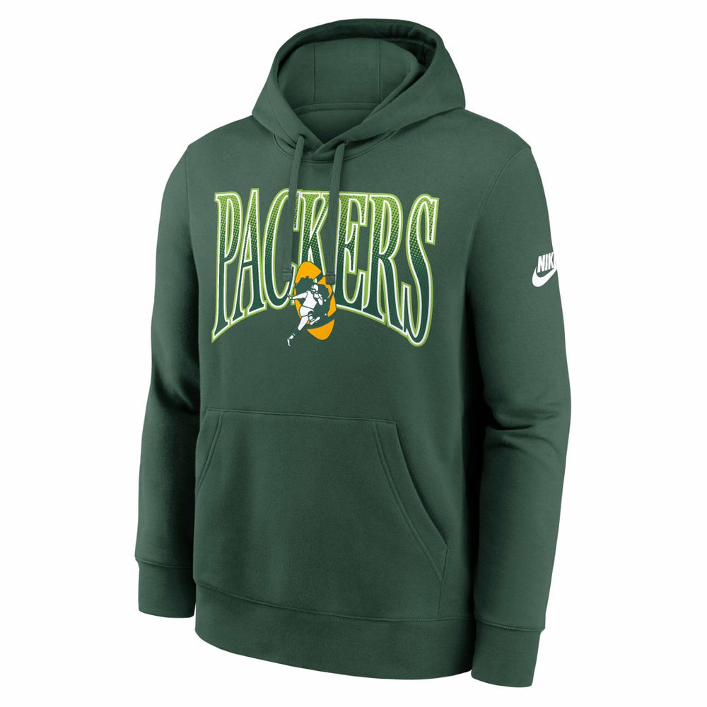 Green Bay Packers Full Blitz Club Fleece Pullover Hoodie - Green - Nike