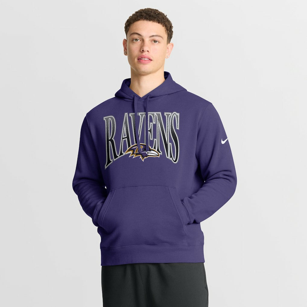 Baltimore Ravens Full Blitz Club Fleece Pullover Hoodie - Purple - Nike
