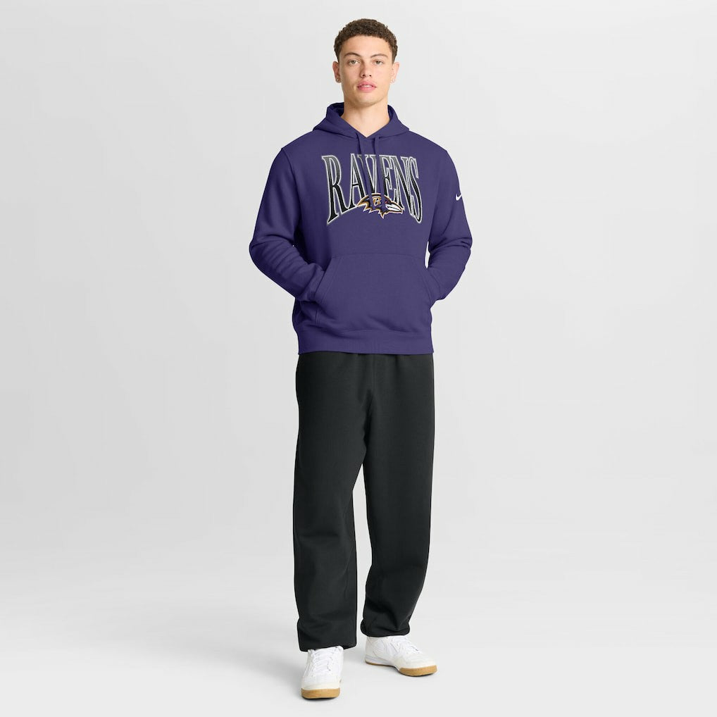 Baltimore Ravens Full Blitz Club Fleece Pullover Hoodie - Purple - Nike