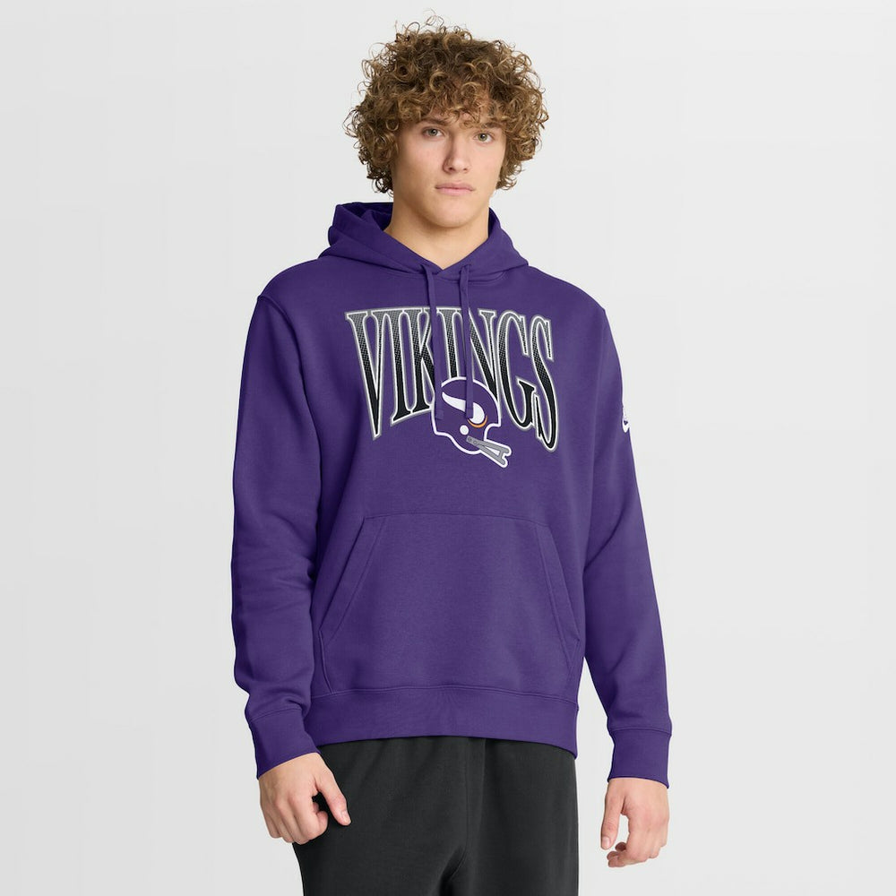 Minnesota Vikings Full Blitz Club Fleece Pullover Hoodie - Purple - Nike