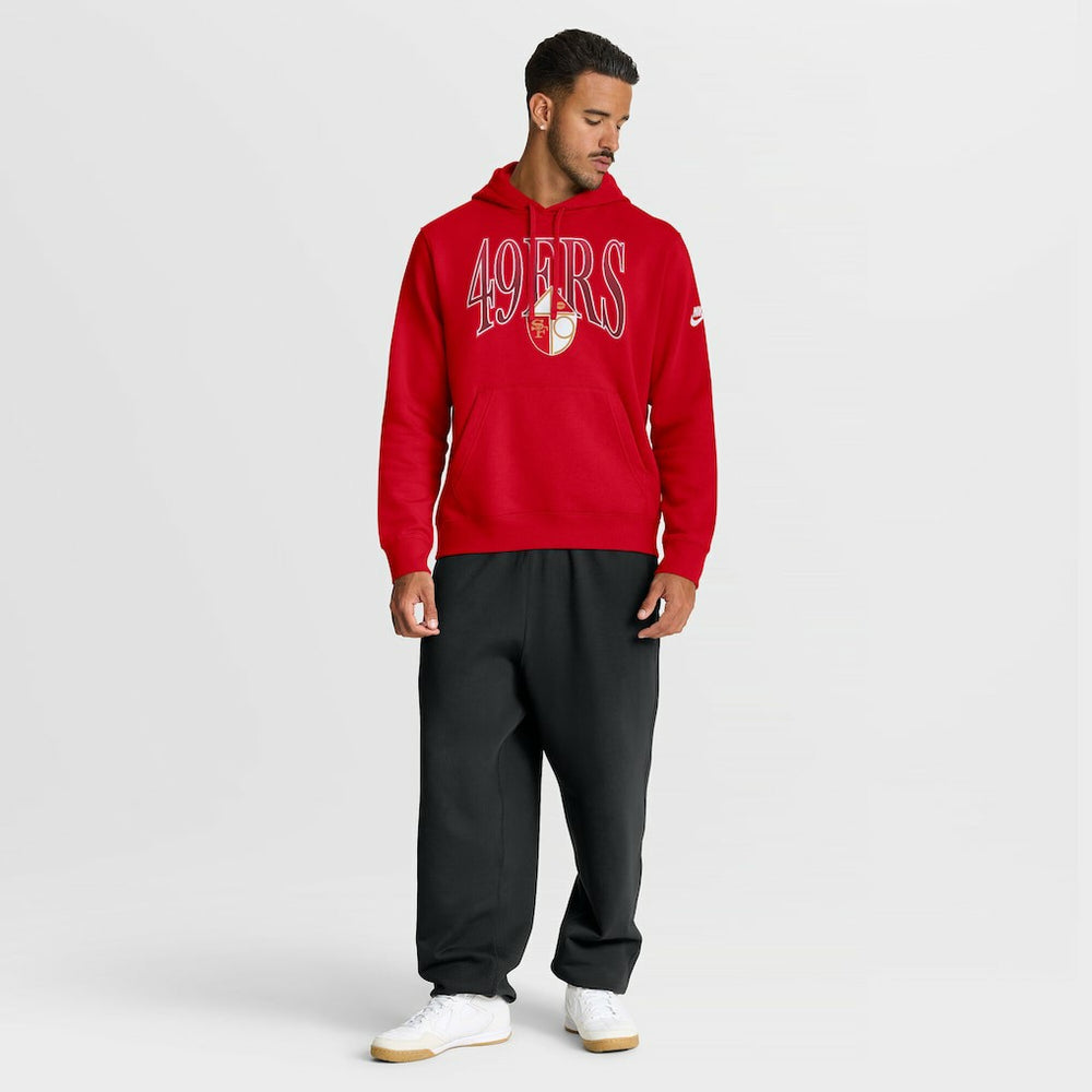 San Francisco 49ers Full Blitz Club Fleece Pullover Hoodie - Scarlet - Nike