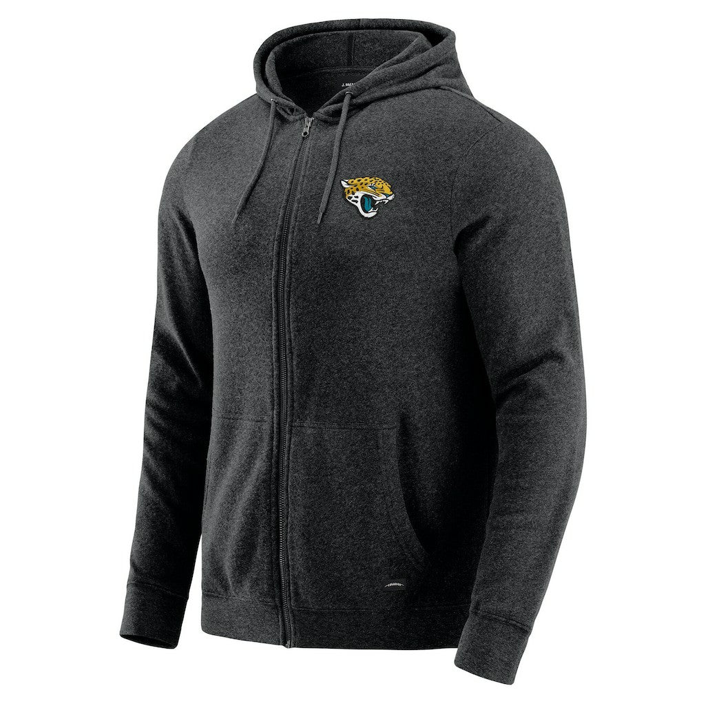 Jacksonville Jaguars J. Palmer Players Lounge Tri-Blend Full-Zip Hoodie - Dark Heather Gray - NFL