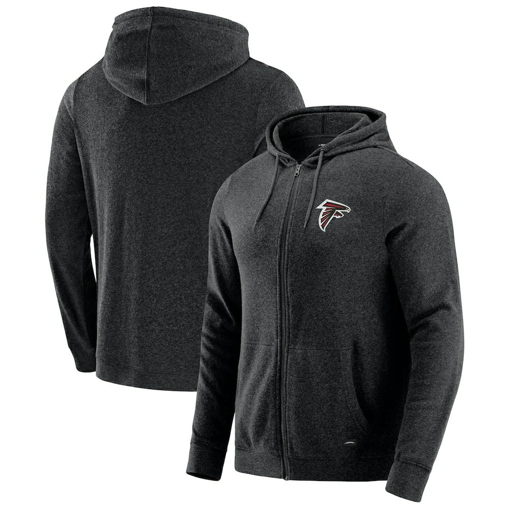 Atlanta Falcons J. Palmer Players Lounge Tri-Blend Full-Zip Hoodie - Dark Heather Gray - NFL