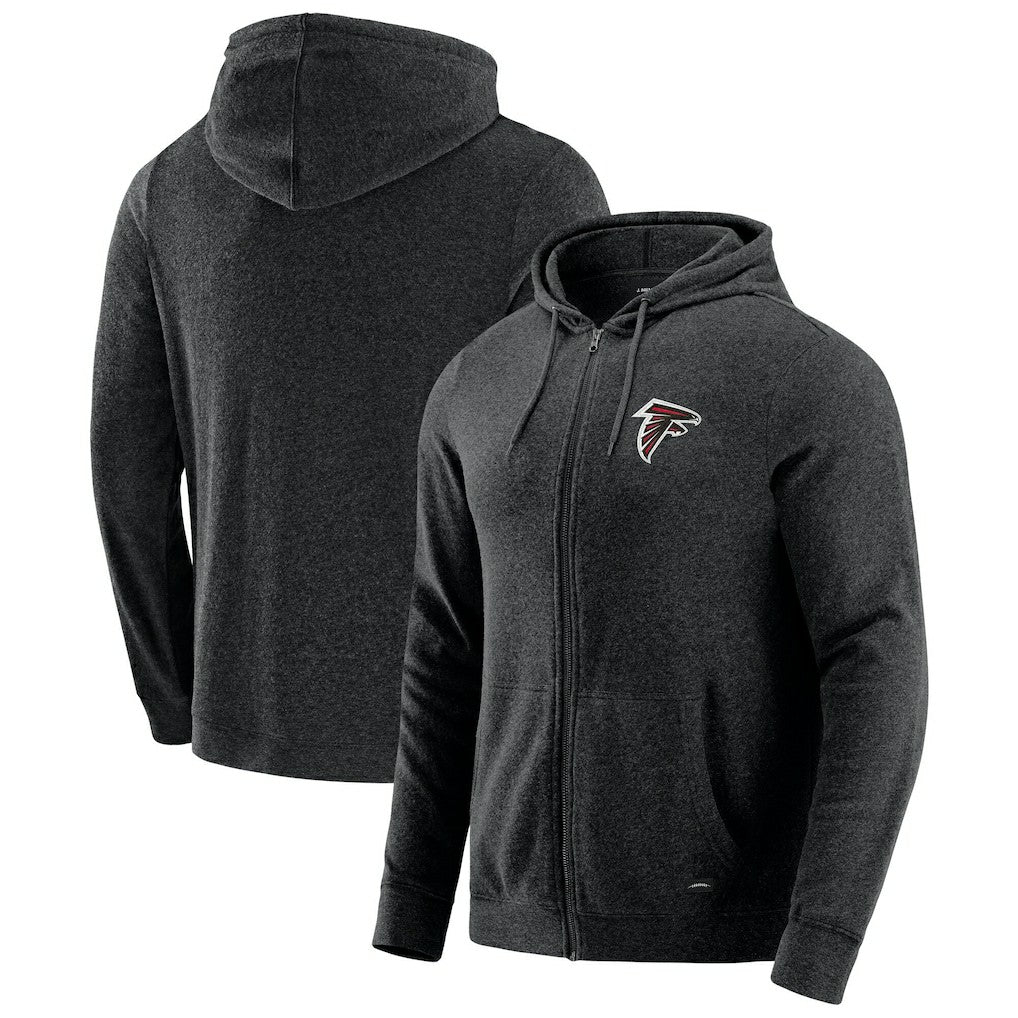 Atlanta Falcons J. Palmer Players Lounge Tri-Blend Full-Zip Hoodie - Dark Heather Gray - NFL