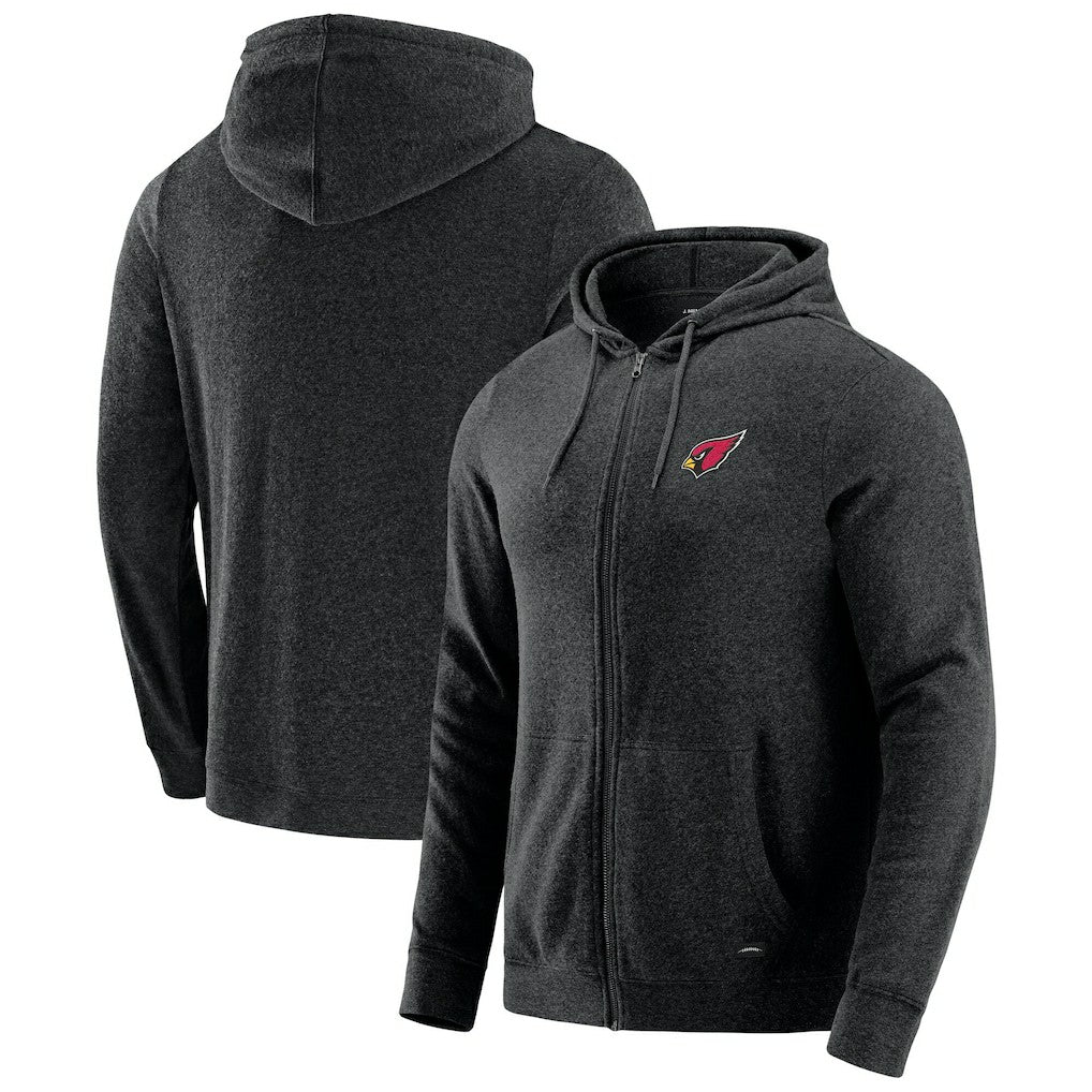 Arizona Cardinals J. Palmer Players Lounge Tri-Blend Full-Zip Hoodie - Dark Heather Gray - NFL