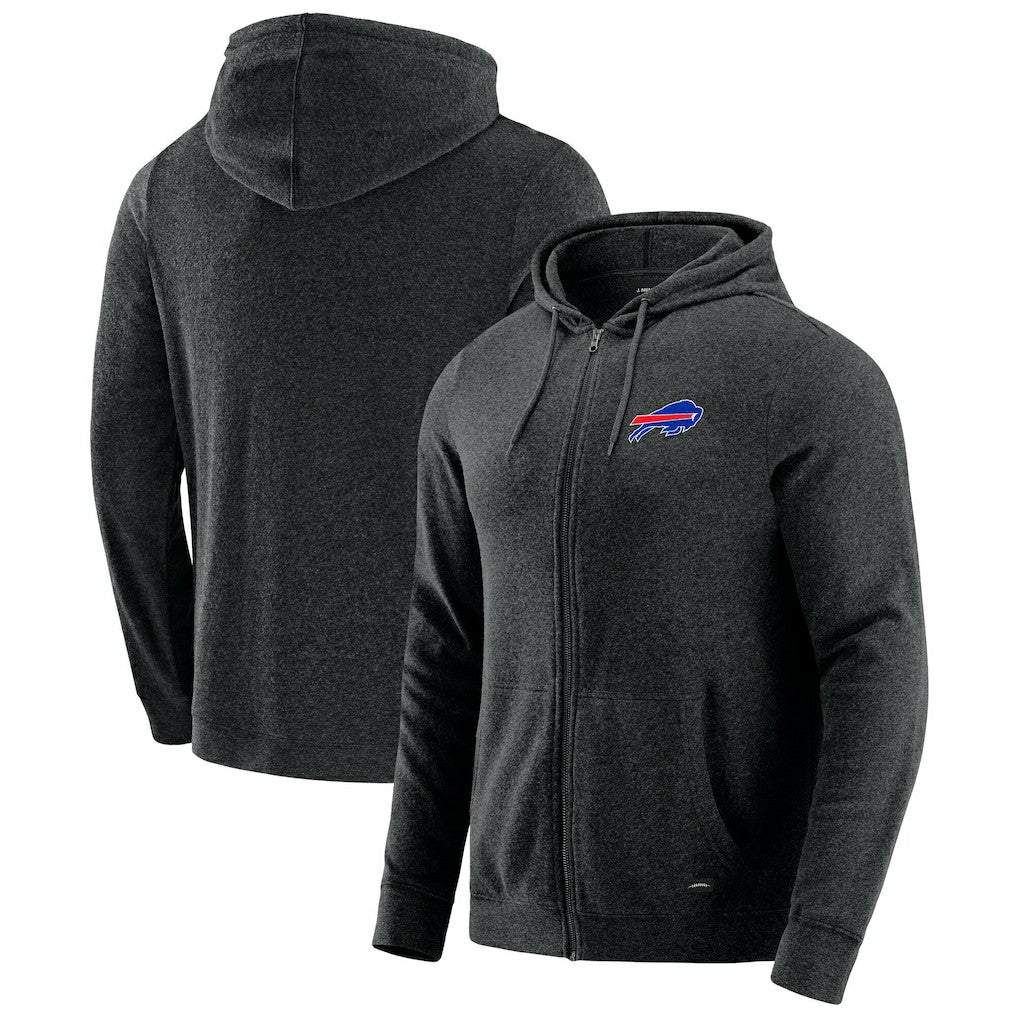 Buffalo Bills J. Palmer Players Lounge Tri-Blend Full-Zip Hoodie - Dark Heather Gray - NFL