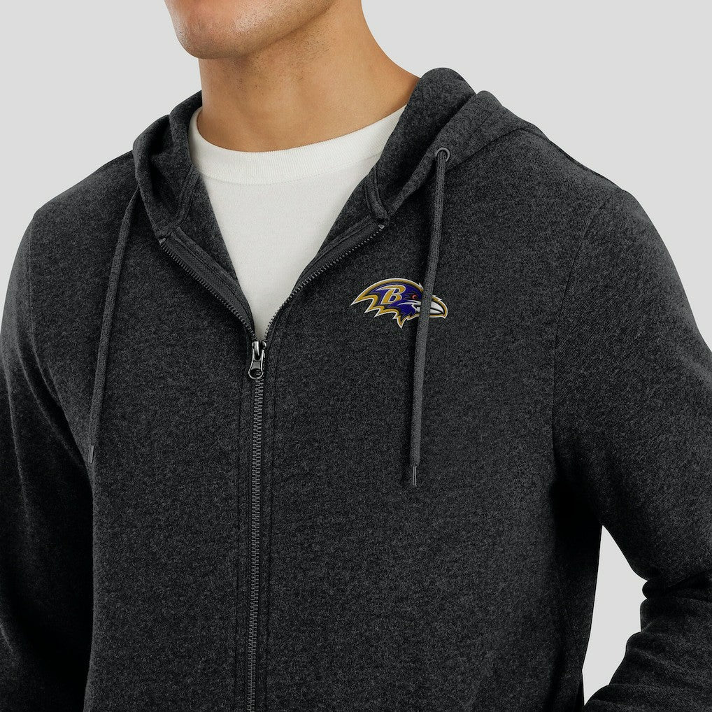 Baltimore Ravens J. Palmer Players Lounge Tri-Blend Full-Zip Hoodie - Dark Heather Gray - NFL