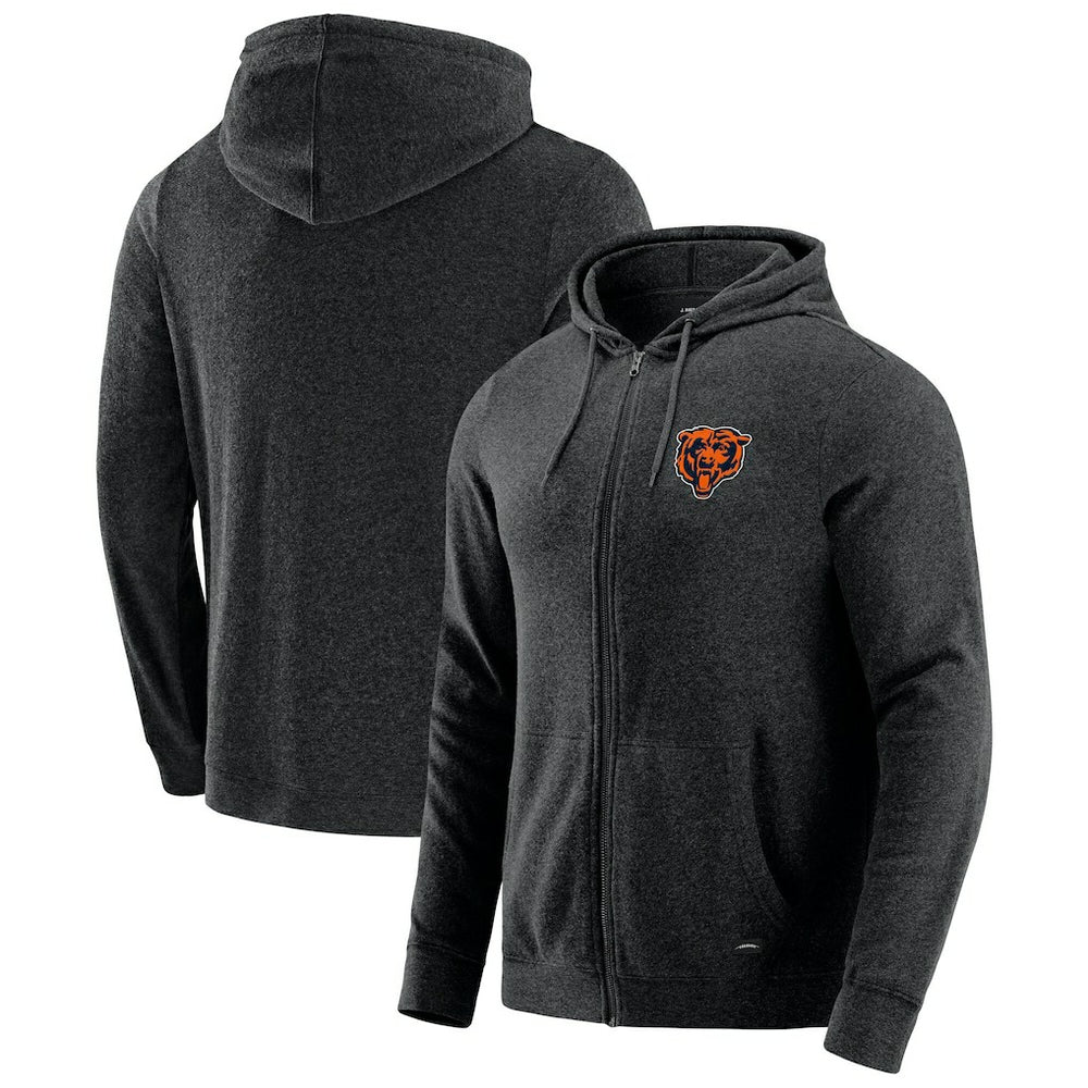 Chicago Bears J. Palmer Players Lounge Tri-Blend Full-Zip Hoodie - Dark Heather Gray - NFL