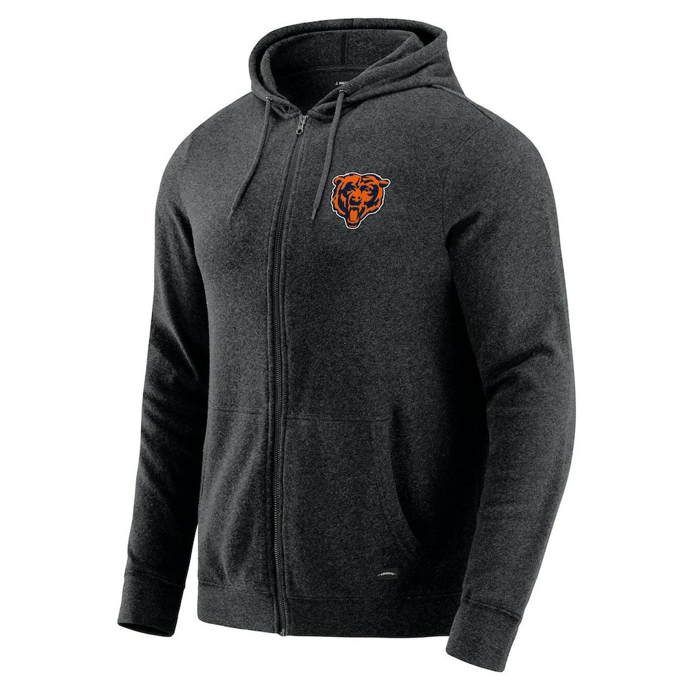 Chicago Bears J. Palmer Players Lounge Tri-Blend Full-Zip Hoodie - Dark Heather Gray - NFL