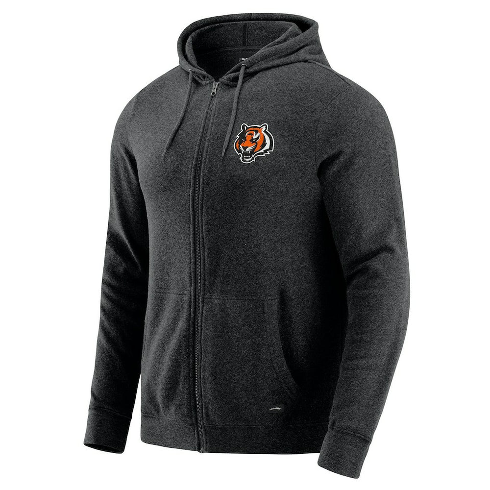 Cincinnati Bengals J. Palmer Players Lounge Tri-Blend Full-Zip Hoodie - Dark Heather Gray - NFL