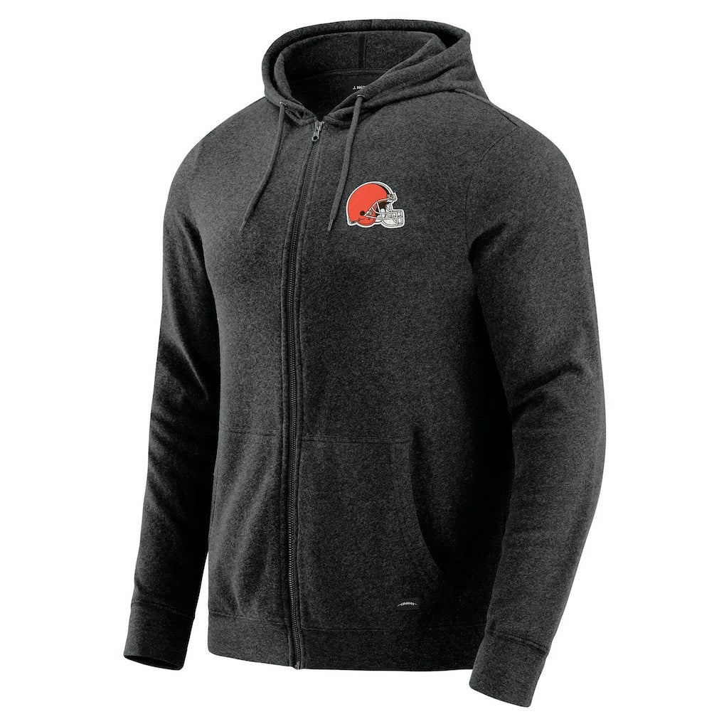 Cleveland Browns J. Palmer Players Lounge Tri-Blend Full-Zip Hoodie - Dark Heather Gray - NFL