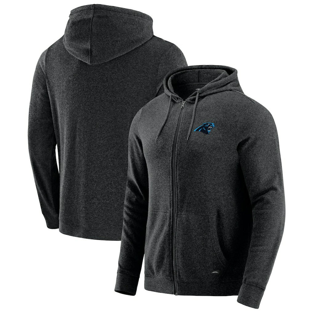 Carolina Panthers J. Palmer Players Lounge Tri-Blend Full-Zip Hoodie - Dark Heather Gray - NFL