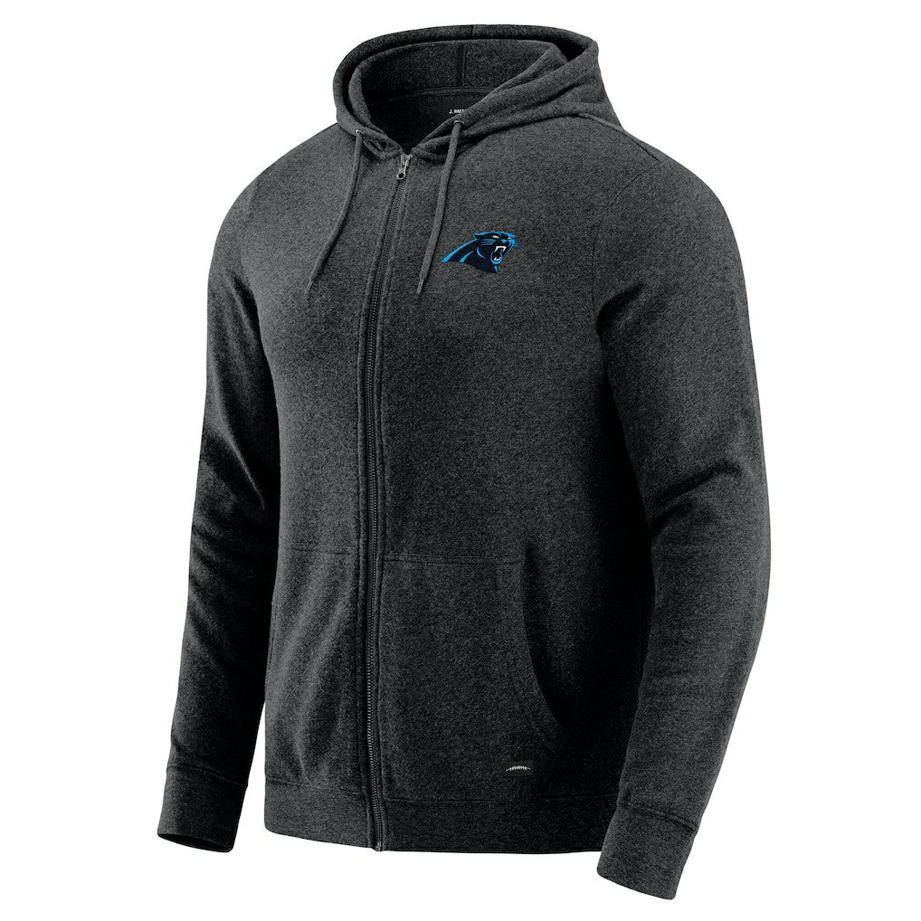 Carolina Panthers J. Palmer Players Lounge Tri-Blend Full-Zip Hoodie - Dark Heather Gray - NFL