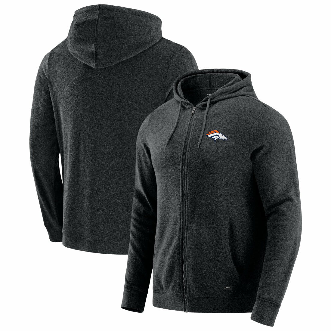 Denver Broncos J. Palmer Players Lounge Tri-Blend Full-Zip Hoodie - Dark Heather Gray - NFL