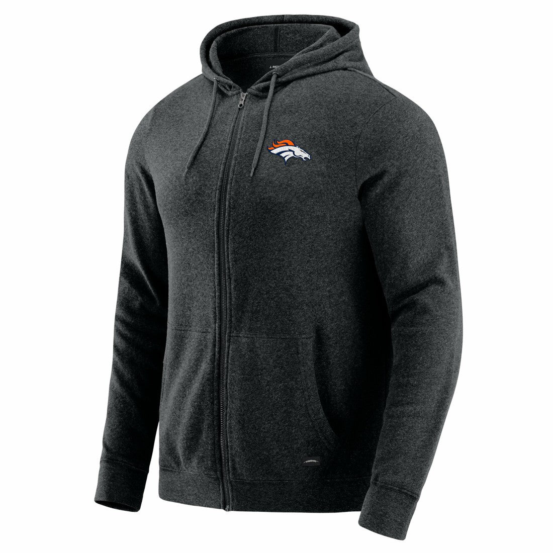 Denver Broncos J. Palmer Players Lounge Tri-Blend Full-Zip Hoodie - Dark Heather Gray - NFL