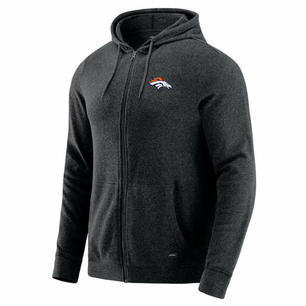 Denver Broncos J. Palmer Players Lounge Tri-Blend Full-Zip Hoodie - Dark Heather Gray - NFL