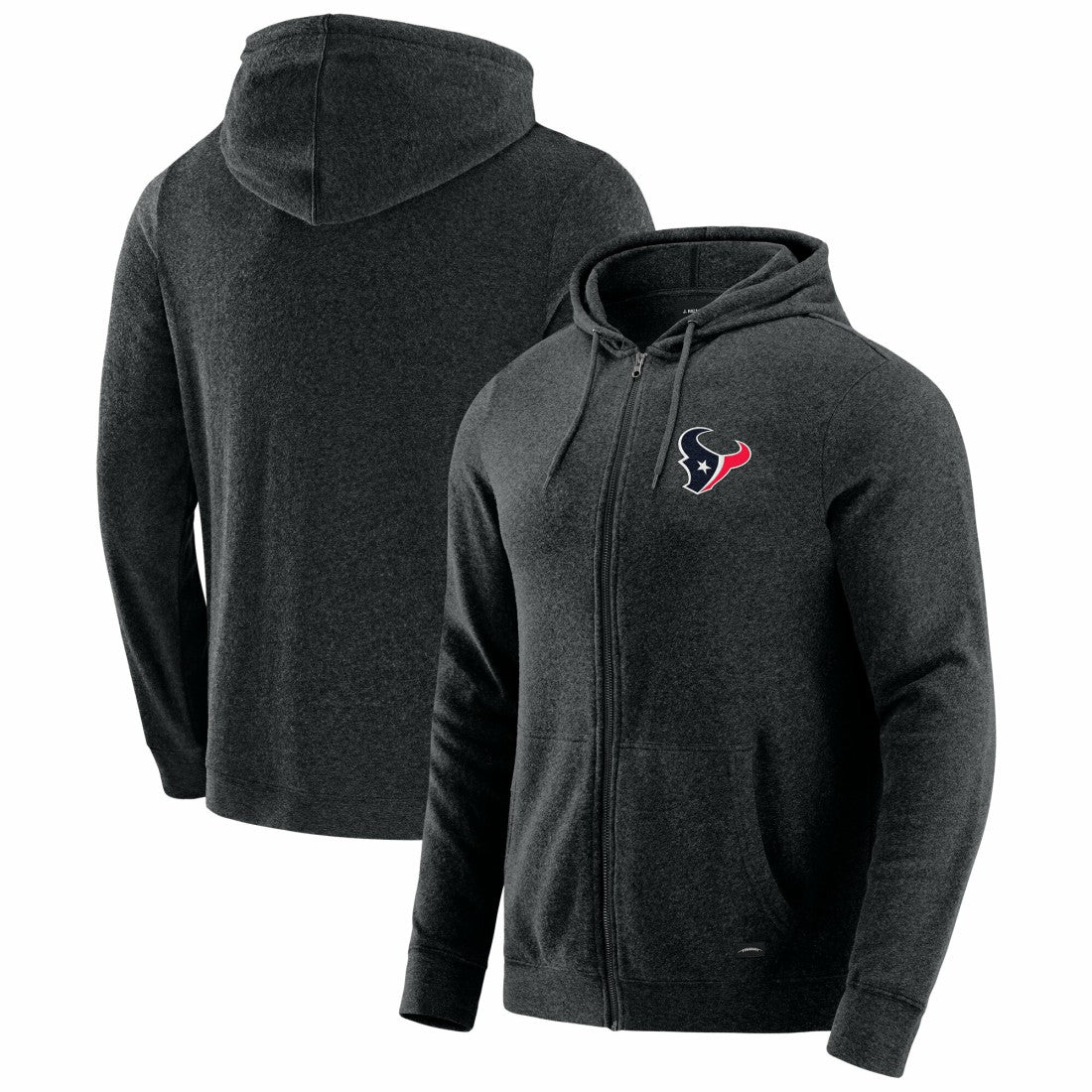 Houston Texans J. Palmer Players Lounge Tri-Blend Full-Zip Hoodie - Dark Heather Gray - NFL