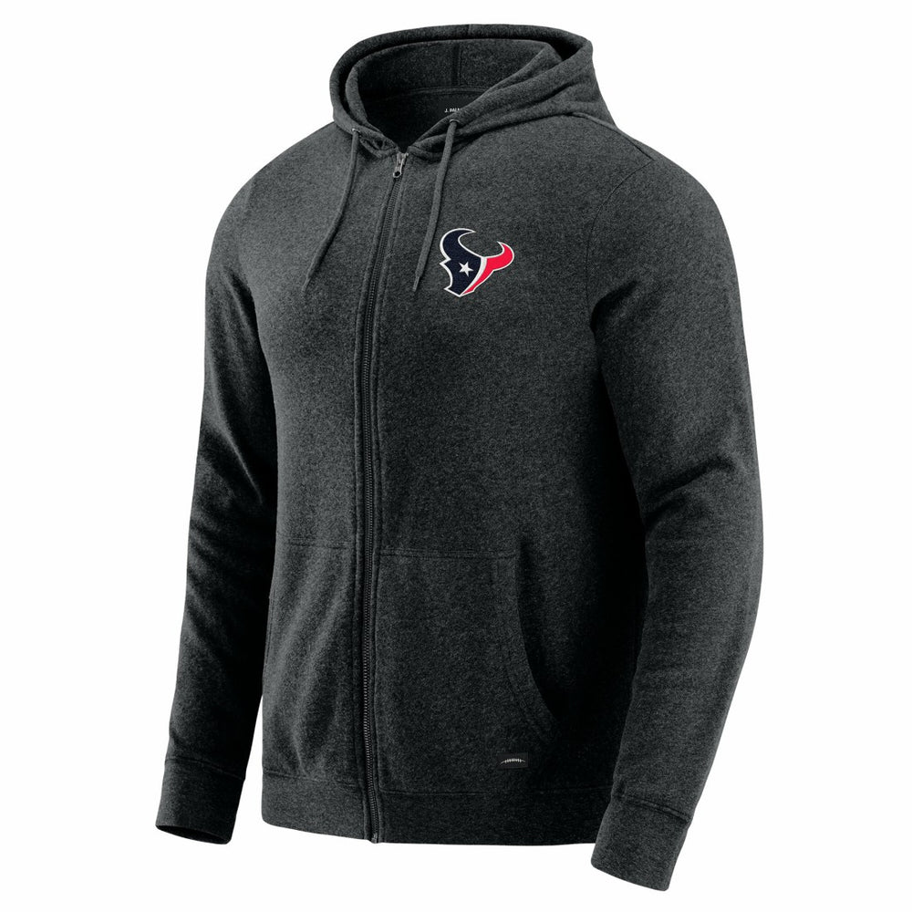 Houston Texans J. Palmer Players Lounge Tri-Blend Full-Zip Hoodie - Dark Heather Gray - NFL