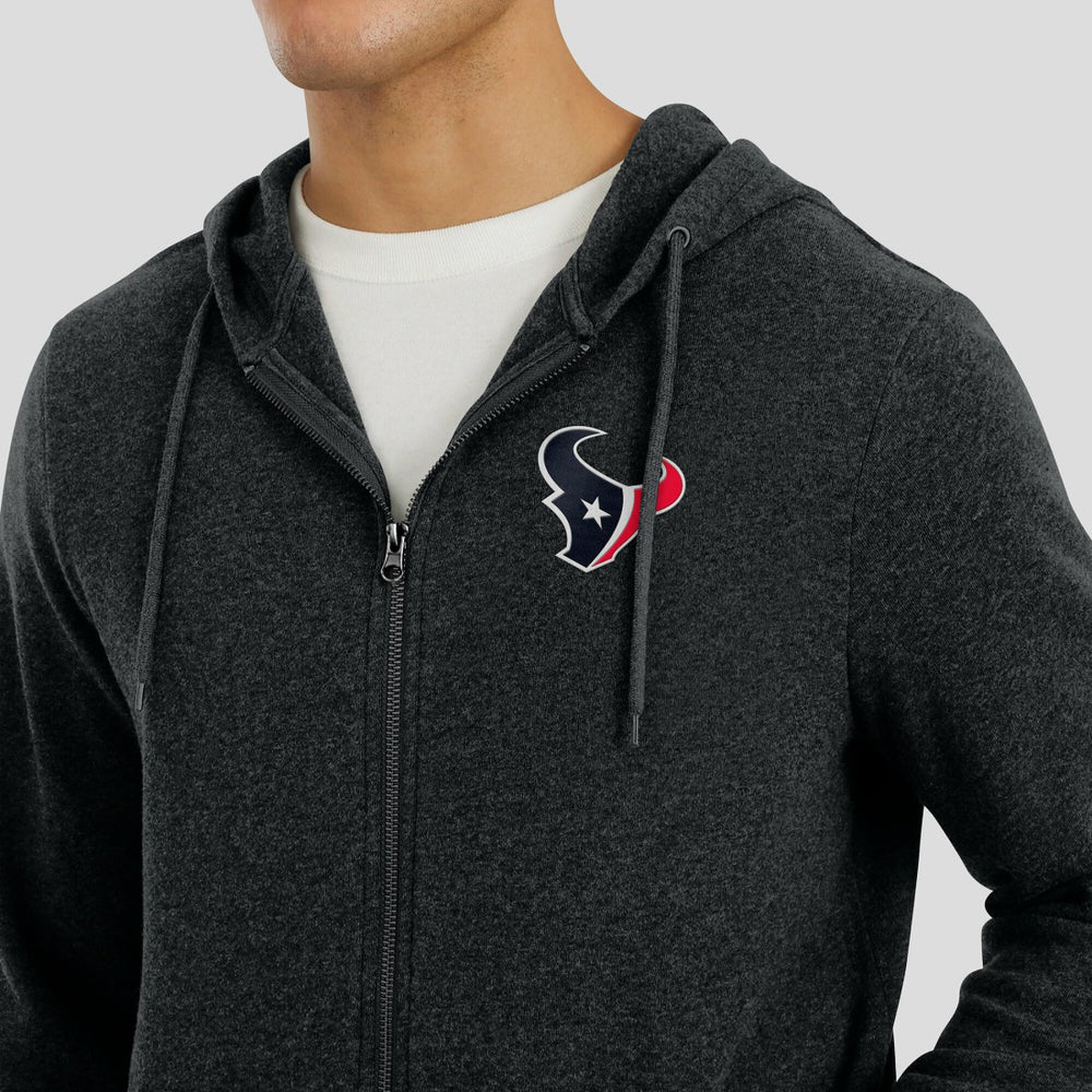 Houston Texans J. Palmer Players Lounge Tri-Blend Full-Zip Hoodie - Dark Heather Gray - NFL