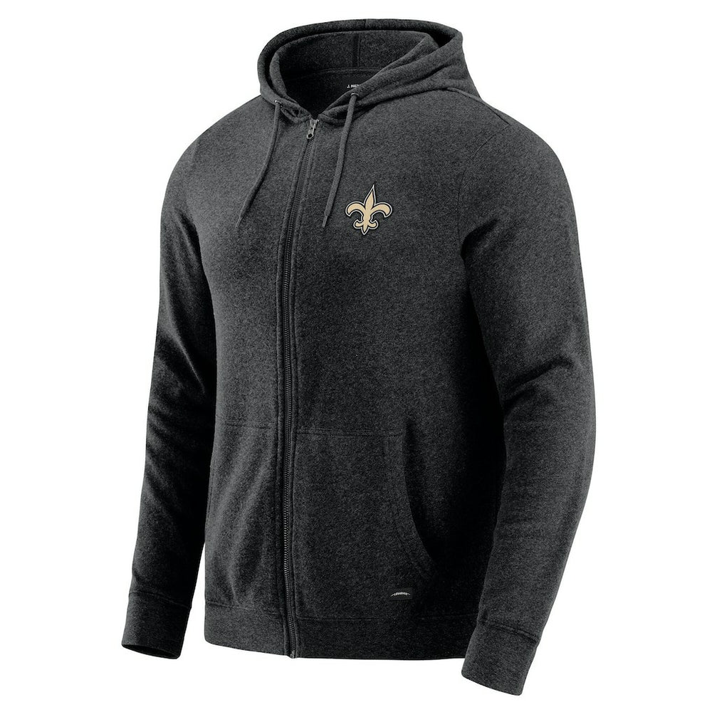 New Orleans Saints J. Palmer Players Lounge Tri-Blend Full-Zip Hoodie - Dark Heather Gray - NFL