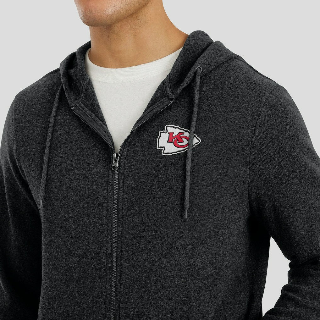 Kansas City Chiefs J. Palmer Players Lounge Tri-Blend Full-Zip Hoodie - Dark Heather Gray - NFL