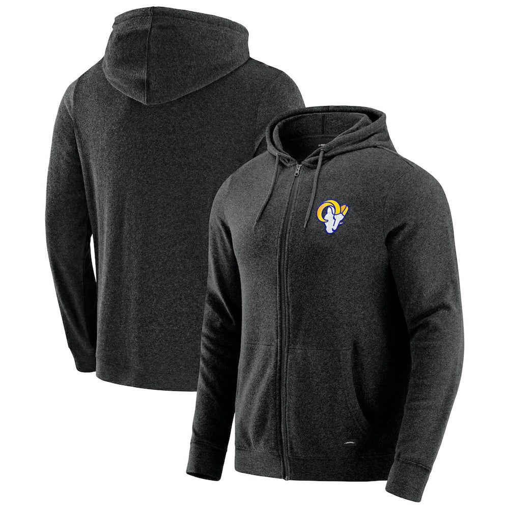Los Angeles Rams J. Palmer Players Lounge Tri-Blend Full-Zip Hoodie - Dark Heather Gray - NFL