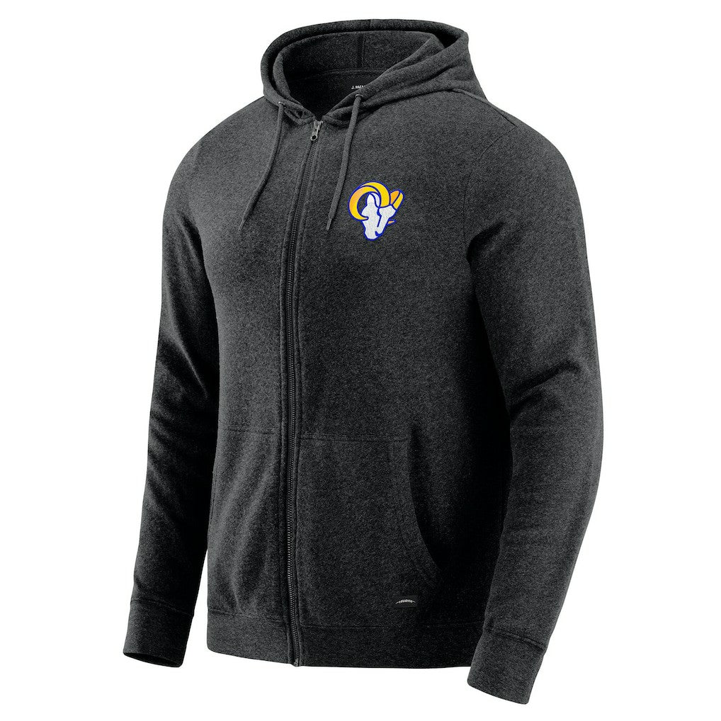 Los Angeles Rams J. Palmer Players Lounge Tri-Blend Full-Zip Hoodie - Dark Heather Gray - NFL