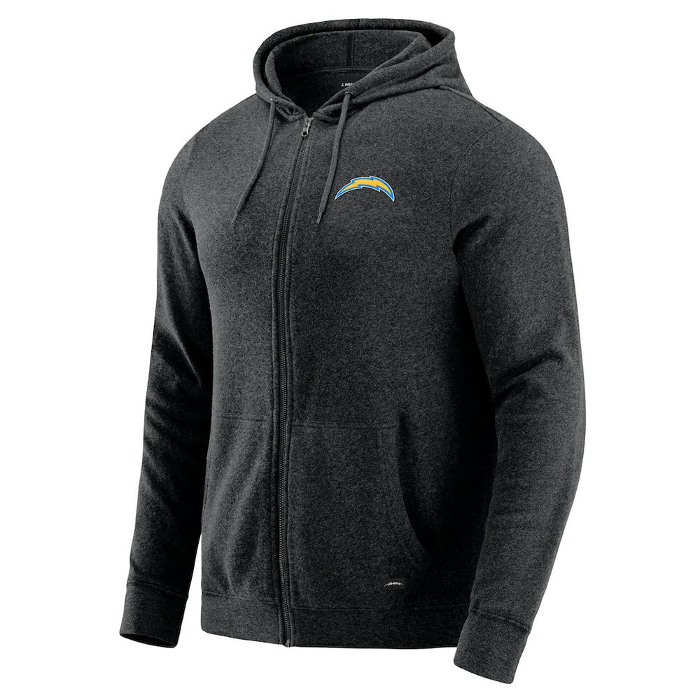 Los Angeles Chargers J. Palmer Players Lounge Tri-Blend Full-Zip Hoodie - Dark Heather Gray - NFL