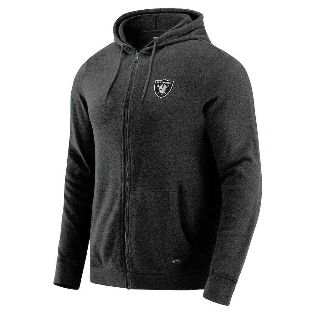 Las Vegas Raiders J. Palmer Players Lounge Tri-Blend Full-Zip Hoodie - Dark Heather Gray - NFL