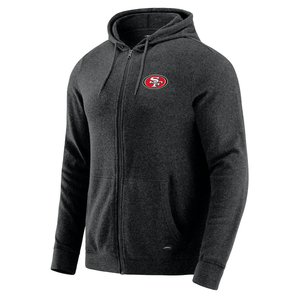 San Francisco 49ers J. Palmer Players Lounge Tri-Blend Full-Zip Hoodie - Dark Heather Gray - NFL