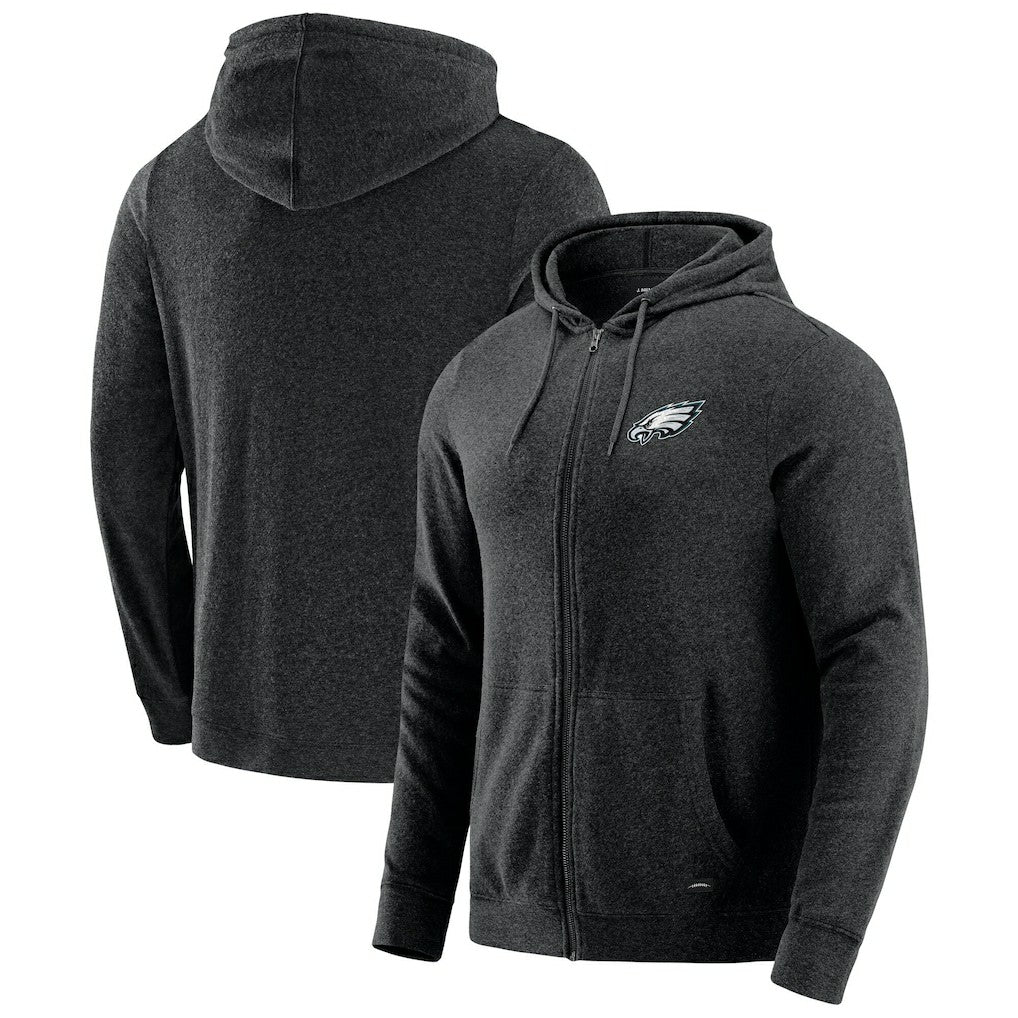 Philadelphia Eagles J. Palmer Players Lounge Tri-Blend Full-Zip Hoodie - Dark Heather Gray - NFL