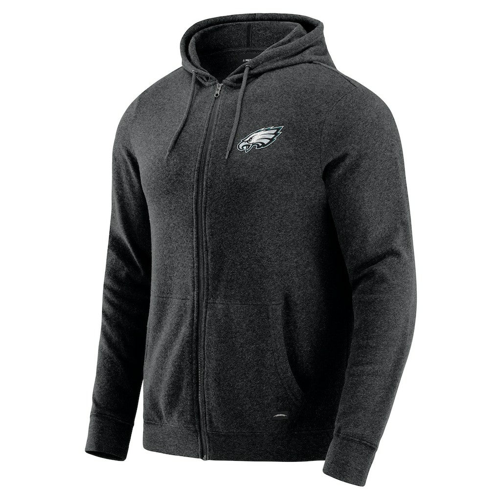 Philadelphia Eagles J. Palmer Players Lounge Tri-Blend Full-Zip Hoodie - Dark Heather Gray - NFL