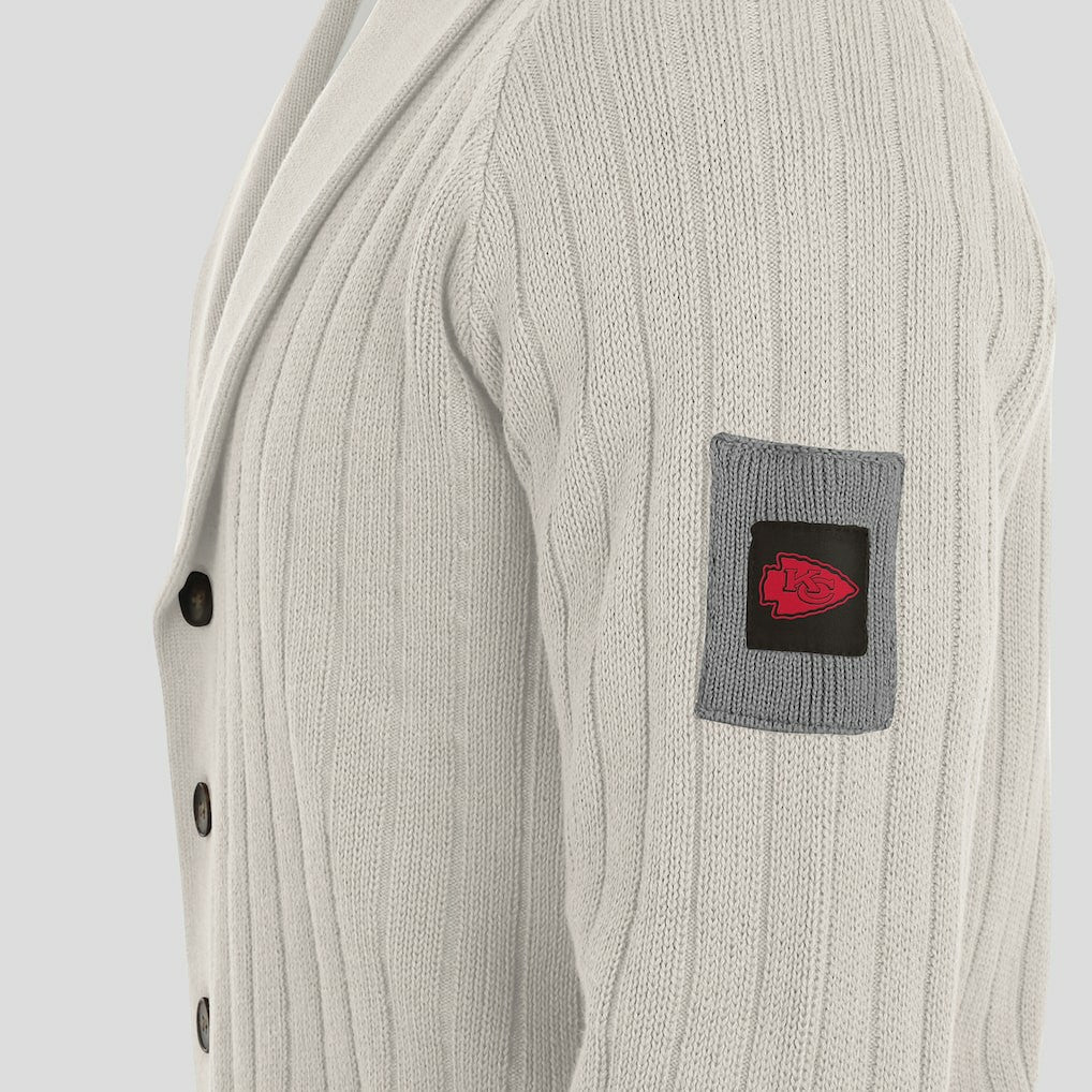 Kansas City Chiefs J. Palmer The Playmaker Cardigan Raglan Sweater - Gray - NFL