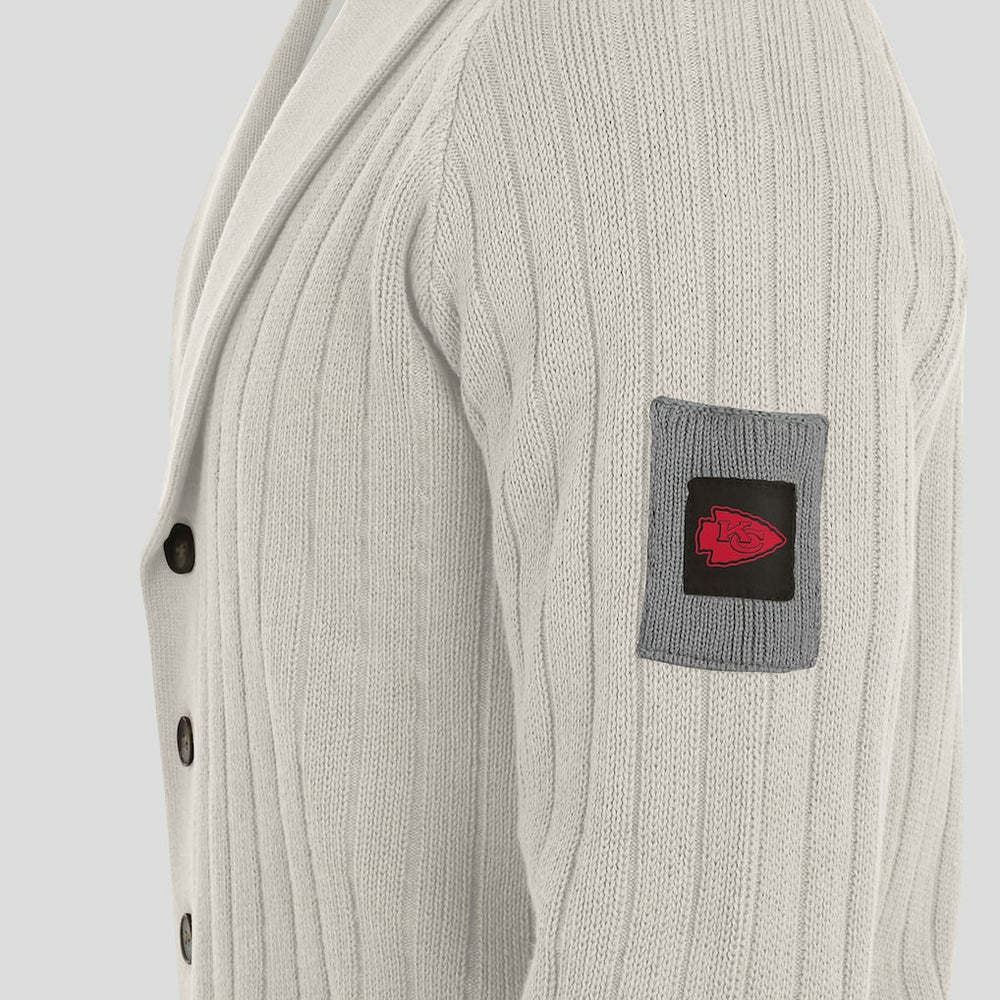 Kansas City Chiefs J. Palmer The Playmaker Cardigan Raglan Sweater - Gray - NFL