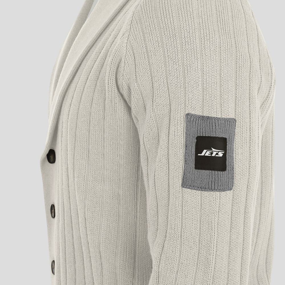 New York Jets J. Palmer The Playmaker Cardigan Raglan Sweater - Gray - NFL
