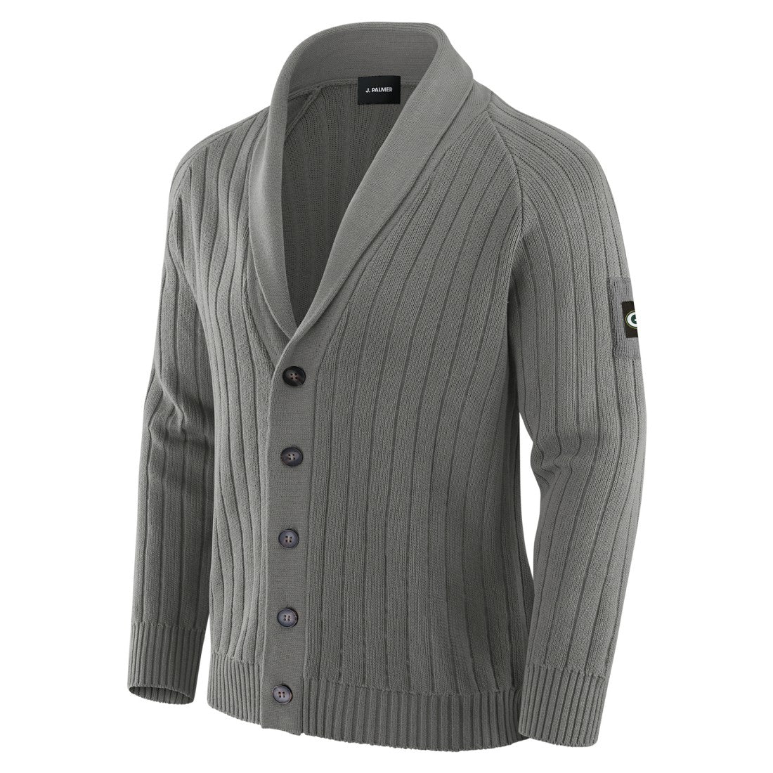 Green Bay Packers J. Palmer The Playmaker Cardigan Raglan Sweater - Graphite - NFL